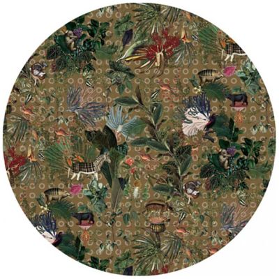 Menagerie of Extinct Animals Round Area Rug