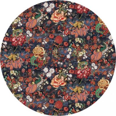 Rendezvous Tokyo Blue Round Area Rug