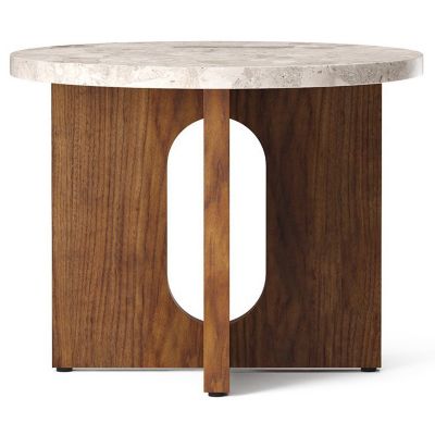 Androygyne Round Side Table, Wood Base