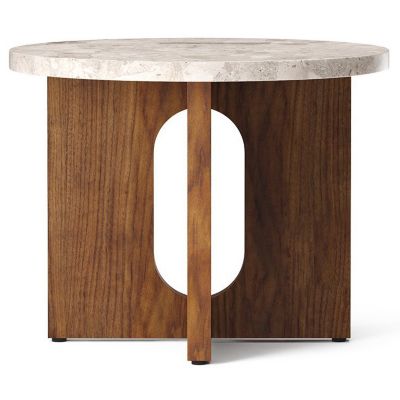 Androgyne Side Table, Wood Base, 20-Inch