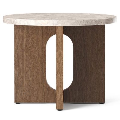 Androygyne Round Side Table, Wood Base