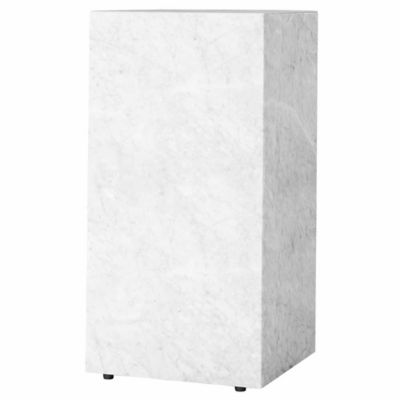 Plinth Tall Side Table (White Carrara Marble) - OPEN BOX