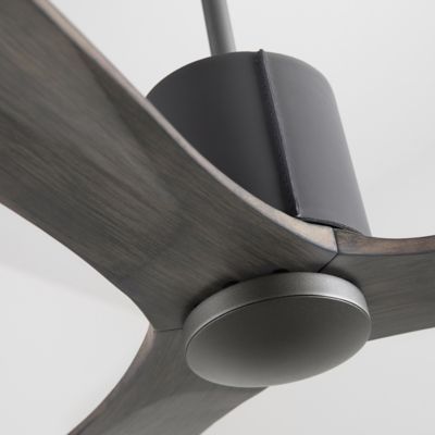 Shown in Graphite with Gray Leather & Graywash Fan Body and Blade finish, Detail view, No Light Light Option
