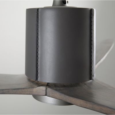 Shown in Graphite with Gray Leather & Graywash Fan Body and Blade finish, Detail view, No Light Light Option