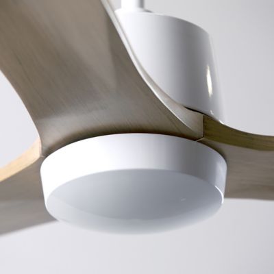 Shown in Gloss White with Mahogany Blades Fan Body and Blade finish, Detail view, No Light Light Option