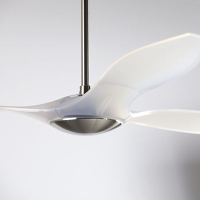 Shown in Bright Nickel with Translucent fan body and blade finish, no light, detail view