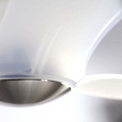 Shown in Bright Nickel with Translucent fan body and blade finish, no light, detail view