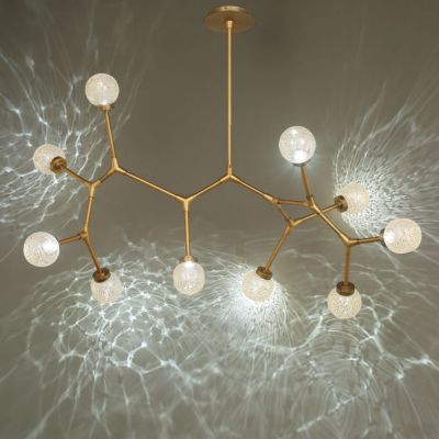 Shown in Aged Brass finish, 10 Light