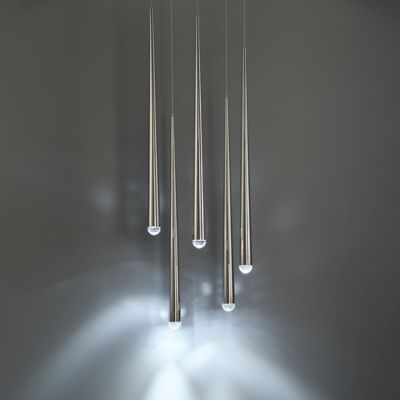 Shown in Polished Nickel finish, 5 Light, in use
