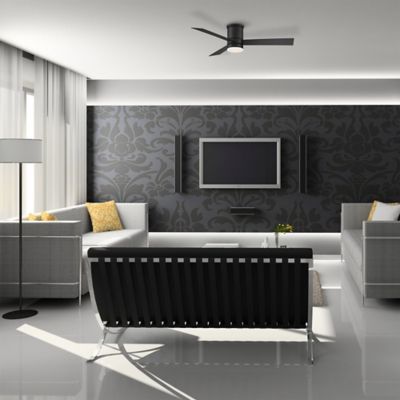 Shown in Matte Black fan body and blade finish, lit