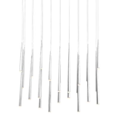 Cascade Etched Glass LED Multi-Light Linear Suspension