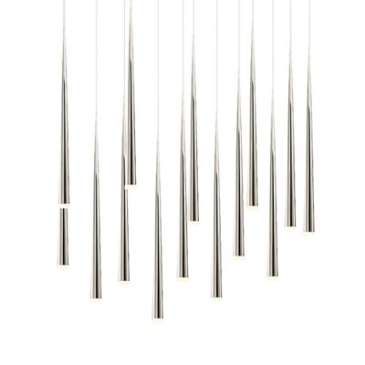 Cascade Etched Glass LED Multi-Light Linear Suspension
