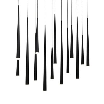 Cascade Etched Glass LED Multi-Light Linear Suspension