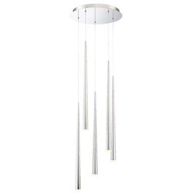 Cascade Etched Glass Round Multi-Light Pendant