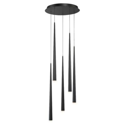 Cascade Etched Glass Round Multi-Light Pendant