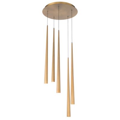 Cascade Etched Glass Round Multi-Light Pendant