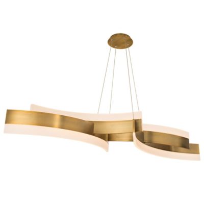 Monte Modern Deco Aged Brass Chandelier