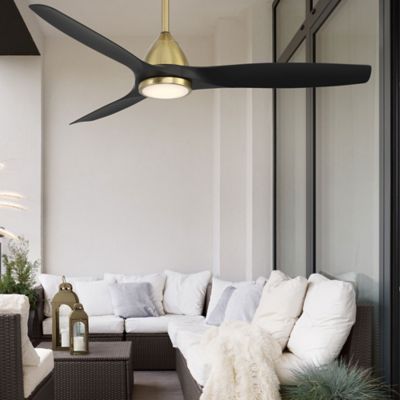 Shown in Soft Brass with Matte Black Fan Body and Blade finish