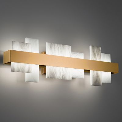 Shown in Aged Brass finish, 27 Inch, in use, lit