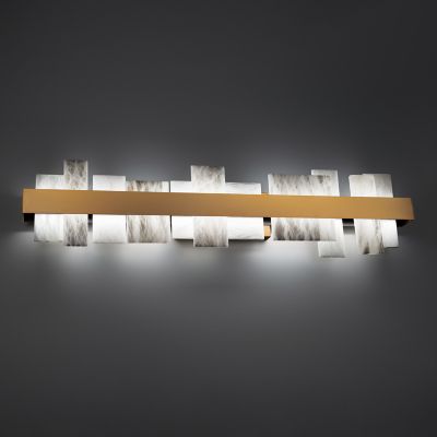 Shown in Aged Brass finish, 37 Inch, lit