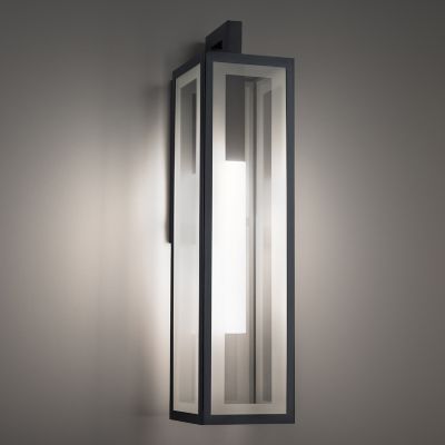 Shown in Black finish, 25 Inch size, Detail view, lit