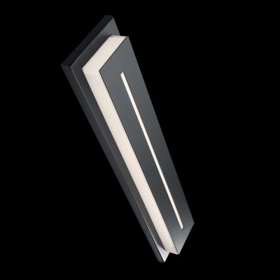 Shown in Black finish, 16 Inch size,  Detail view, lit