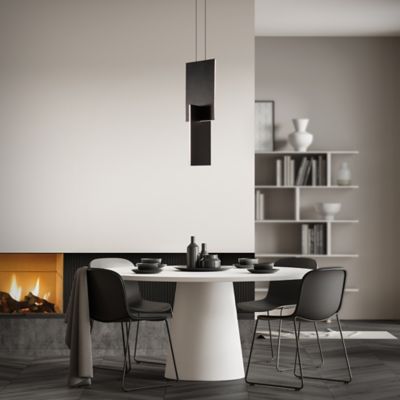 Shown in Black finish, Large size, in use, lit