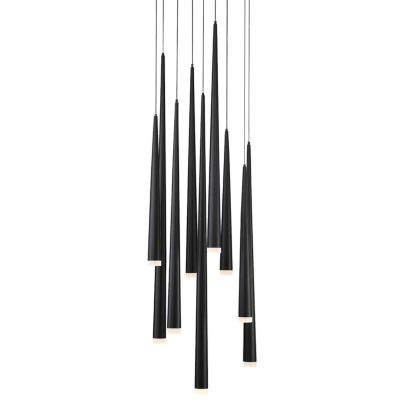 Cascade Etched Multi-Light Pendant (Black/9 Lights)-OPEN BOX