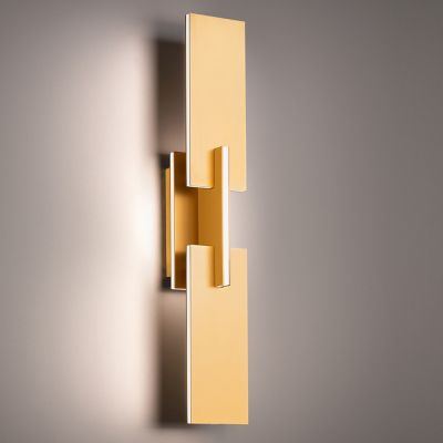 Shown in Aged Brass finish, Detail view, lit