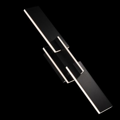 Shown in Black finish, Detail view, lit