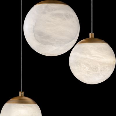 Shown in Aged Brass finish with 3 Light option, Detail view