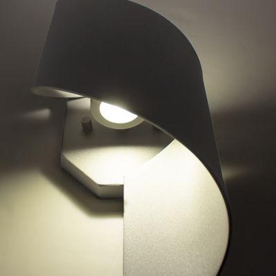 Shown in Graphite finish, Small size, lit, Detail view