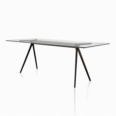 Magis Baguette Table, 62 In (Black Alu/Extraclear)-OPEN BOX