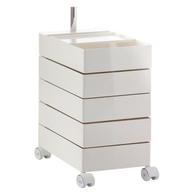 Just Home Gray Ombre 5-Drawer Rolling Cart