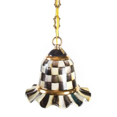 Courtly Check Ceramic Bell Pendant