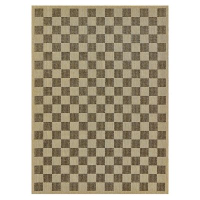 Black Check Indoor/Outdoor Area Rug