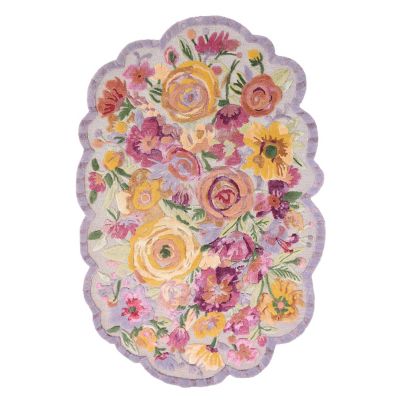 Scalloped Flower Meadow Area Rug