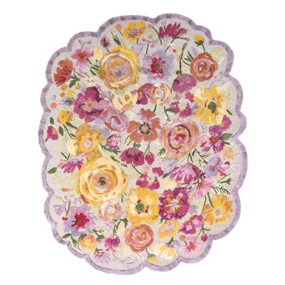 Scalloped Flower Meadow Area Rug