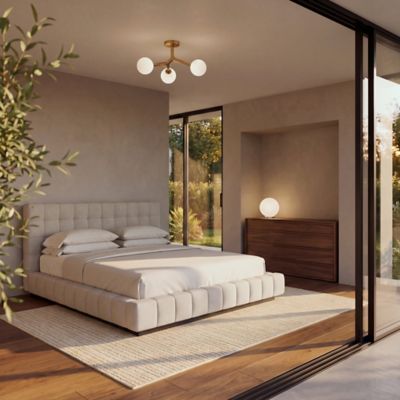 Shown in Luna Fabric Frame, King size, in use