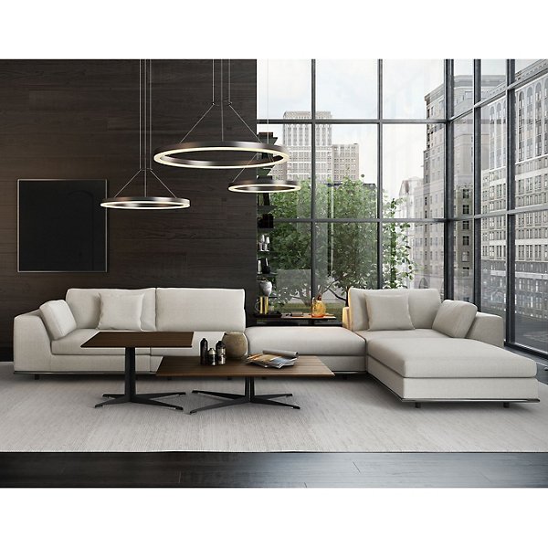 Amidala Left-Facing Arm Extended Corner Sofa with Ottoman by Huxe at