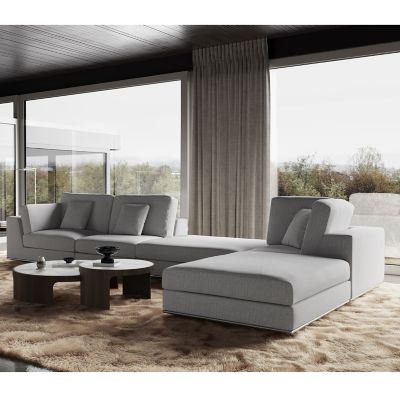 by Extended Huxe Amidala Arm Sofa with Corner at Left-Facing Ottoman