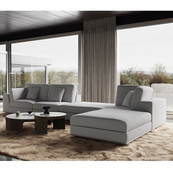 Amidala Left-Facing Arm Extended Corner Sofa with Ottoman by Huxe at
