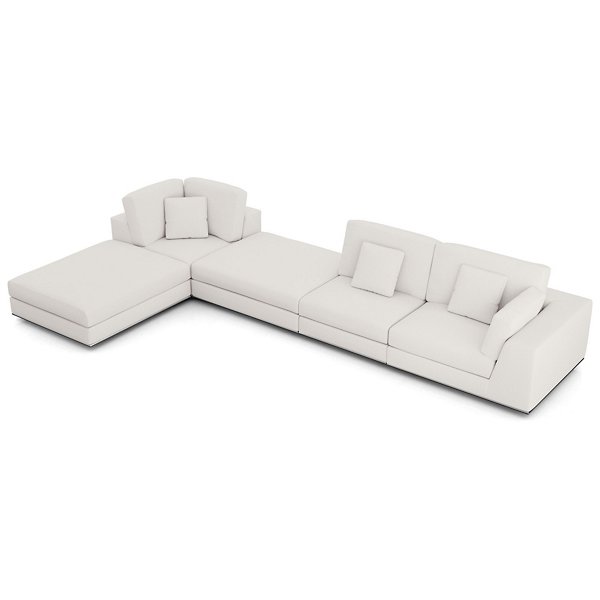 Perry Right-Facing Arm Extended Corner Sofa with Ottoman