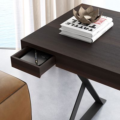 Techni Mobili Trendy Writing Desk with Drawer, Espresso