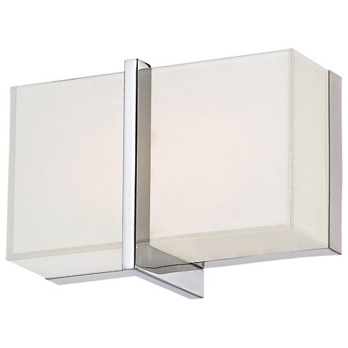 High Rise Wall Sconce (Mitered White/Chrome)-OPEN BOX RETURN