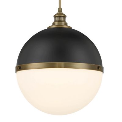 Vorey Outdoor Pendant (Coal with Oxidized Aged Brass|Large) - OPEN BOX