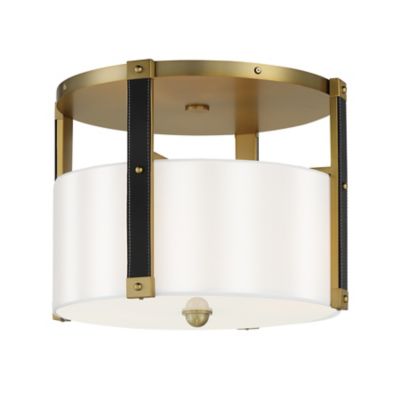 Chelsea Semi-Flushmount (Brass with Onyx Leather) - OPEN BOX
