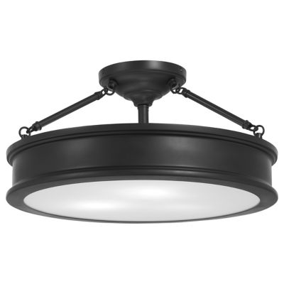 Harbour Point Drum Semi-Flushmount (Coal) - OPEN BOX
