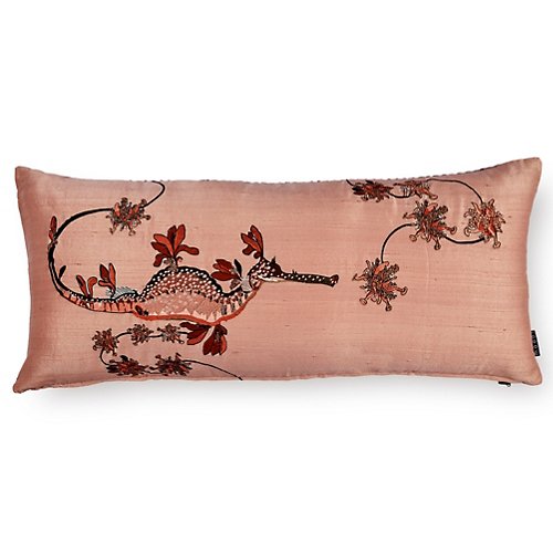 Embroidered Blooming Seadragon Decorative Pillow Cover
