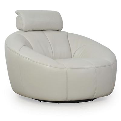 Casper Leather Swivel Chair with Headrest